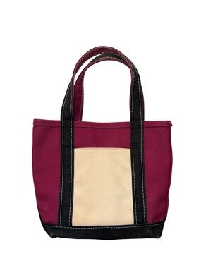 Vintage L.L. Bean 90s Colorblock Boat and Tote Bag Small Canvas Purple Black USA